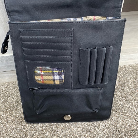 Carlo D' Santi Leather Front Flap Organizer Bag Tote Shoulder Newsboy RARE - Picture 7 of 15